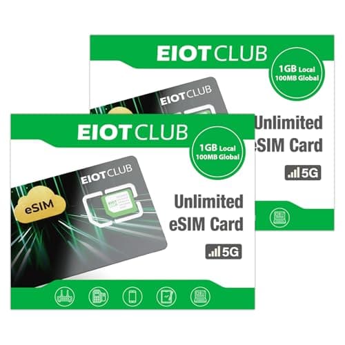 EIOTCLUB Physical eSIM Adapter for Android Phones, 2-Pack (1.1GB Data Each)