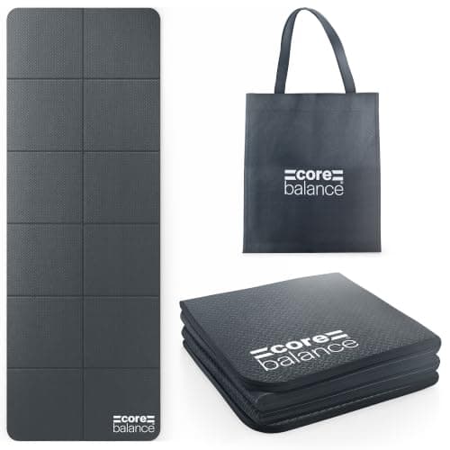 Core Balance Foldable Travel Yoga Mat, Black