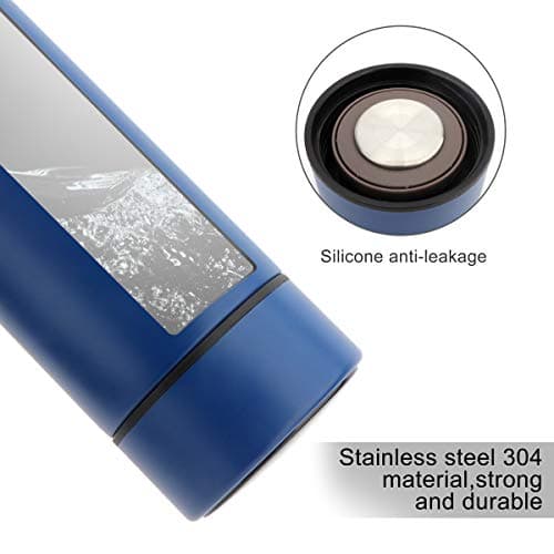 QiCheng&LYS 500ML Travel Mug, Flask with Temperature Display Vacuum Cup with Flask 304 Stainless Steel,Insulation Cup, Double Walled Vacuum for Heat and Cold Water (Blue) — view 3