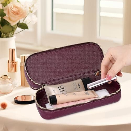 Pinkmik Makeup Brush Case Clear Travel Cosmetic & Toiletry Bag Small Makeup Bag with Zipper Purse Organizer for Women — view 3