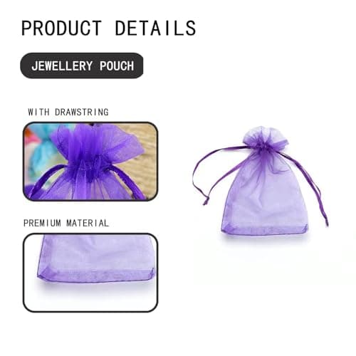 40 Pcs Empty Lavender Bags, Small Drawstring Pouch Small Mesh Bags Drawstring, Purple Jewellery Pouch Jewellery Gift Bag Applicable to Wardrobes Pillows and Shoe Cabinets — view 3
