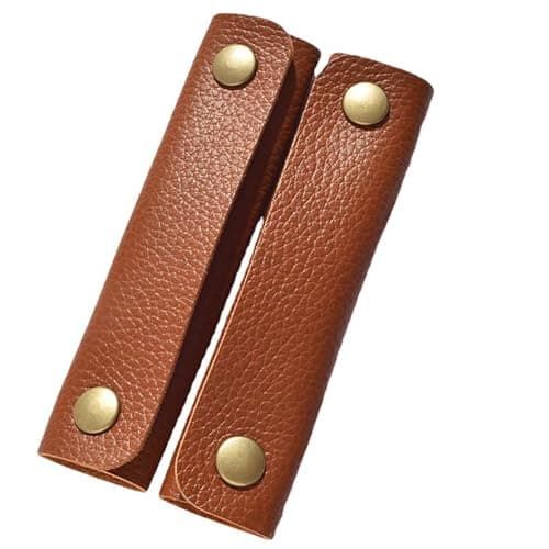 2Pcs Soft Luggage Handle Wrap PU Leather Handbag Handle Covers Comfortable Handle Protector Cover Strap Wallet Handle Grip Protector for Handbag Suitcase Luggage — view 5