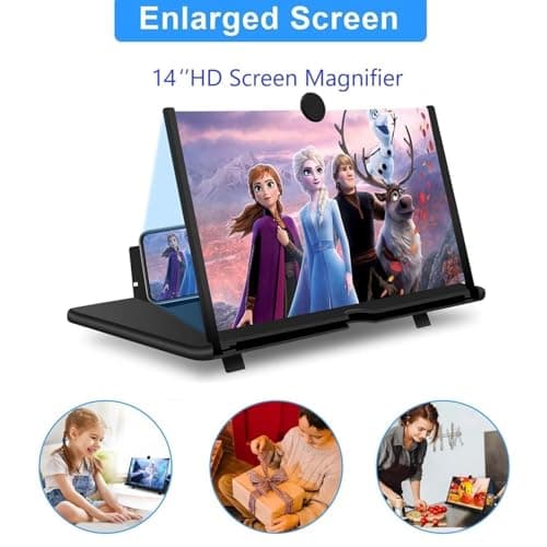 BAONUO Phone Screen Magnifier 14 Zoll, HD Mobile Phone Amplifier with Foldable Stand Holder, Movie Screen Magnifying Design Screen Amplifier, for All Smartphone — view 2
