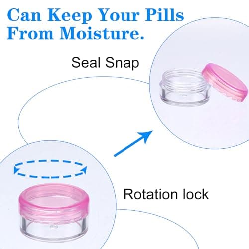 ElevateTech Small Pill Box, 5 Pcs Cute Travel Pill Organizer Mini Tiny Pills Case for Pocket Purse Portable Briefcase Medicines Storage Pills Container Earplug Case — view 3