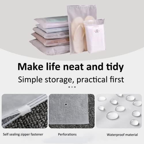 25Pcs Hospital Bag Maternity Essentials - Zip Lock Bags Travel Holiday Accessories 5 Multiple Size, Reusable Plastic Frosted Packing Storage Bags for Clothes Shoe, Luggage Organiser Pouches for Women — view 5