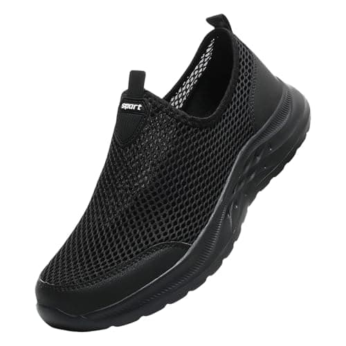 Men Summer Mesh Breathable Hiking Shoes Comfortable Walking Shoes Outdoor Travel Shoes Fashion Casual Sports Shoes Mens Lite Adapt 3 Sneaker Athletic Slip on Shoe (Black, 9)