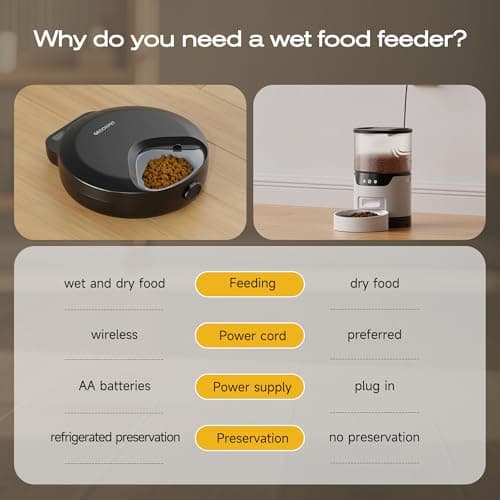 Automatic Cat Feeder Wet Food: Cordless Cat Food Dispenser with Timer - Pet Feeder with Ice Pack for Wet & Dry Food Refrigerated - Auto Wireless Small Dog Feeder Battery Power - Supply 4 Meals per Day — view 6