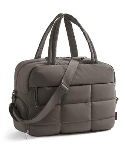 bagsmart Gym Bag Womens, 23L Travel Bag with Shoe Compartment,Charcoal Grey
