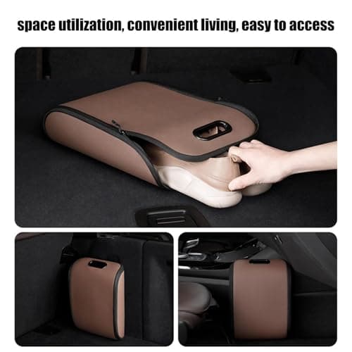 Car Shoee Box - Dustproof Leather, Weather Resistantt Trunk Organizer | Odor Resistant Storage Container for Passenger Compartment RV Home Entryway Hotel Gym Camping Travel Usage — view 3