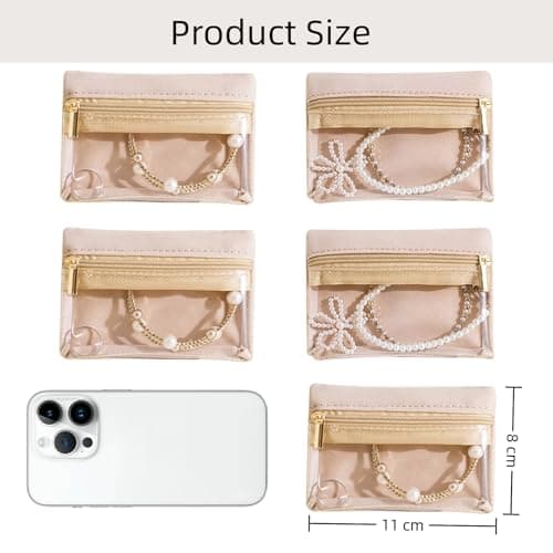Businey Travel Jewellery Pouches,12pcs Small Jewellery Bag with Zipper, Jewellery Rolls for Travelling, Jewellery Organiser for Women Travel Business Trip — view 2
