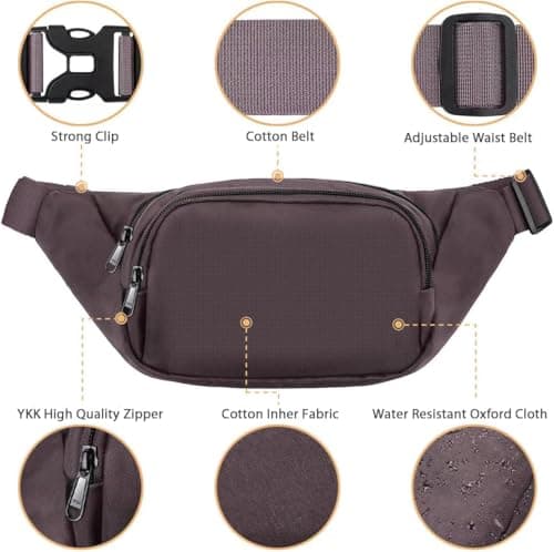 JAUSFETS 3 Pockets Bumbags Waterproof Large Capacity Waist Pack — view 4
