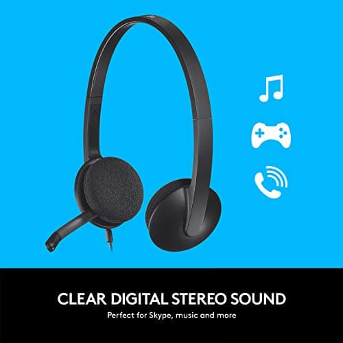 Logitech H340 Wired Headset, Stereo Headphones with Noise-Cancelling Microphone, USB, PC/Mac/Laptop - Black — view 2