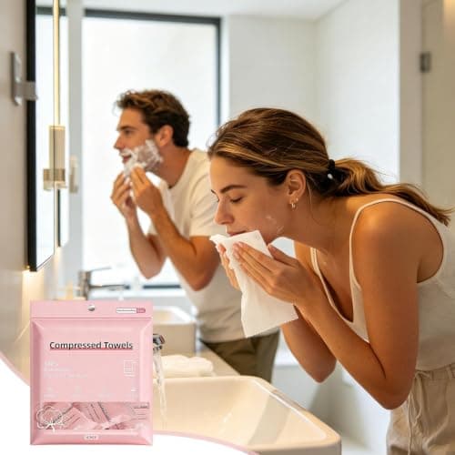 Compressed Towels 6-Piece Set | Portable Cotton Face Washcloths 30x60cm | Expandable Travel Towel For Camping Hiking Gym Fitness Lovers Hotel Resort — view 3