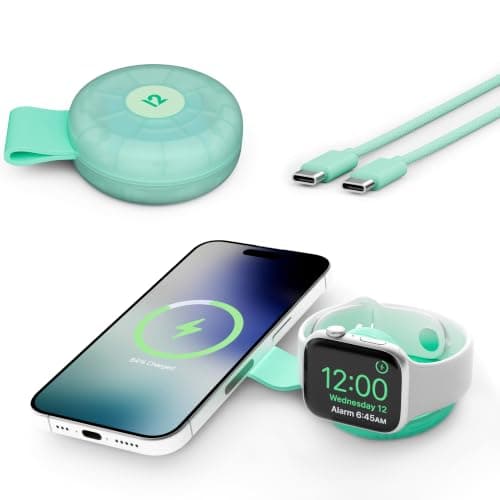 Twelve South Butterfly SE 2-in-1 Foldable Wireless Travel Charger, Mint