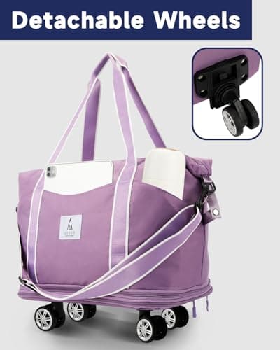 Arxus Rolling Duffle Bag with Wheels 25-55L Travel Handbag Carry-On Luggage — view 3