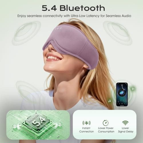 MUSICOZY Sleep Mask Headphones– Bamboo Cotton Sleep Headphones — view 5