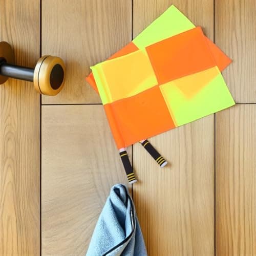 Healvian 2pcs Referee Signal Flags for Football Soccer Volleyball – Starter Umpire Kit with Non-Slip Sponge Handles, Large Checkered Design, Carrying Bag Included – Linesman Tools for Track — view 5