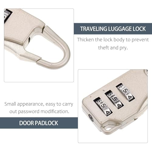 HEALLILY 6pcs Resettable Password Lock for Writing Case and Notebook with 3-Digit Combination, Iron Mini Security Lock for Travel and School Use, Password Modification Feature Included — view 3
