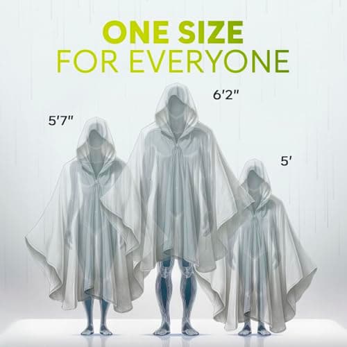 ZENO Rain Poncho Waterproof Adult - Festival Poncho - Waterproof, Disposable, Clear with Hood - Emergency Rain coat for Hiking, Cycling, Camping, Concert - Pack of 4 - Orange Glow Edition — view 3