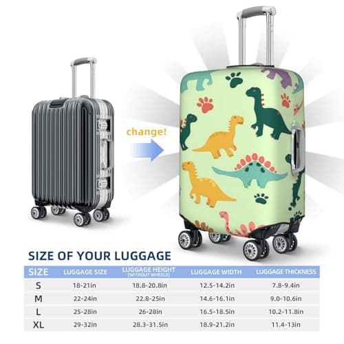 Kaifanee Elastic Travel Luggage Cover Suitcase Protector, Boys Dinosaur Dino Cartoon Animals Suitcase Baggage Cover Anti-Scratch Fits 23-26 Inch Luggage — view 6
