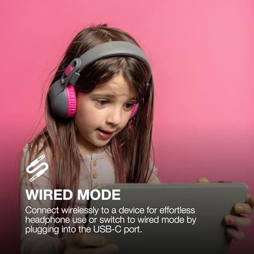 JLab JBuddies Studio 2 Kids Headphones Wireless - Wired Mode, Sharing, Pink — view 4