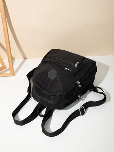 Ecohaso Women's Fashion Backpacks, Small Backpacks for Women Mini Nylon Waterproof Anti Theft Rucksack Women Travel Handbag (Black) — view 4