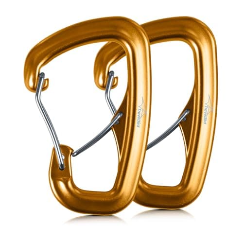 Travel Bird Heavy Duty Carabiner Clip Hook 8KN, Ultra-Light Aluminum Caribeaners with Double Door D-Shape, for Hammock, Camping, Hiking, Backpacking, Dog Leash, Keychain Clip