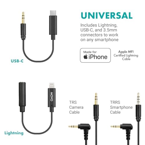Movo iVlogger-PRO Vlogging Kit for iPhone/Android - YouTube Starter Kit for Content Creators - Accessories: Phone Tripod, Phone Mount, RGB Light and VXR10 Shotgun Mic — view 6