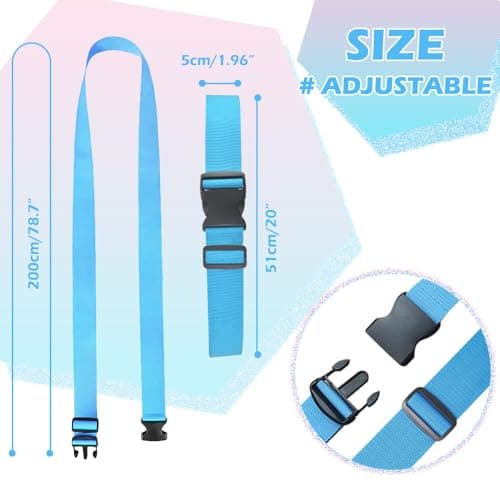 Aieino Luggage Straps 4 Pack Heavy Duty Suitcase Straps 2M Adjustable — view 3