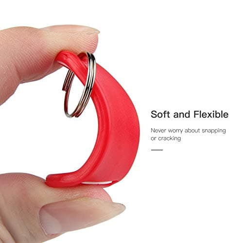 Key Tags , Pack of 10 Key Tags with Labels Key Fobs ID Plastic Key Tags Key Labels with Split Rings for Luggage Pet Name Memory Stick Tags-10 Colors — view 2