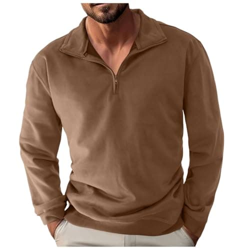 Mens Cardigans with Pockets Wool Pullover Men Henley Shirts Fall Sweater Men Buffalo Jackets Mens Military XXXL Hoodies for Men Xmas Jumpers for Men UK Flannel Jackets for Men (Coffee, XL)