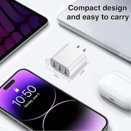 USB C Fast Charger Multiple - 100W 6 Ports USB C Phone Jack, Multi-Power Adapter Type C for iPhone 16 15 14 13 12 11 Pro Max X XS XR 8 7 6S Plus Mini SE, Samsung Galaxy Lime — view 6