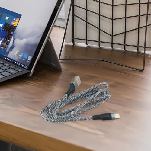Travel USB C Charger Cable 1M Flexible Grey(gray) — view 3