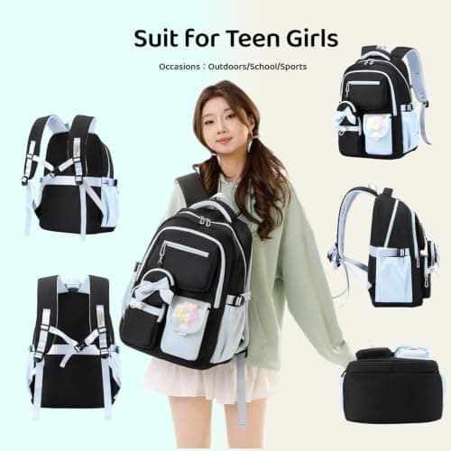 VIDOSCLA Princess Girls Backpack for School Kawaii Kids School Bag Bowknot Backpack for Girls — view 4