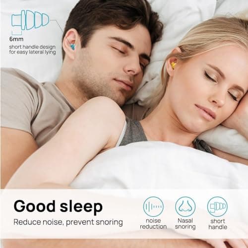 5 Pairs Ear Plugs Reusable Silicone Earplugs Sleeping Noise Cancelling Earbuds for Adults Kids for Swimming, Work, Airplane,Snoring Studying (Random Color) with Case — view 4