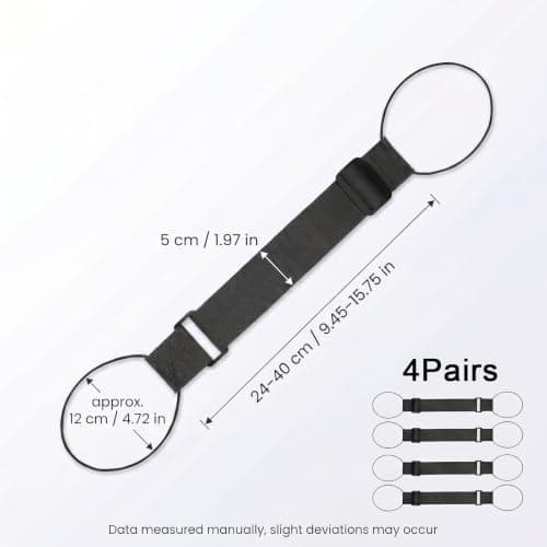 4 Pcs Elastic Adjustable Luggage Straps (Black) — view 2