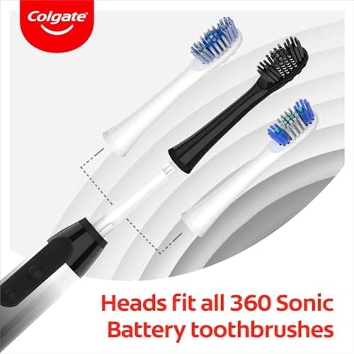 Colgate 360 Sonic Charcoal Battery Powered Toothbrush - Helps Remove Surface Stains - Slim Tip Bristles - Battery Toothbrush — view 5