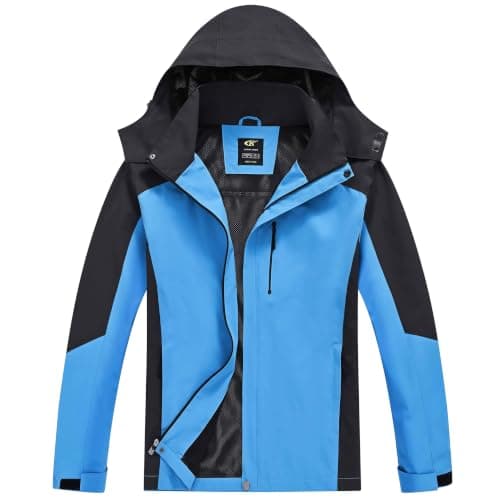 yuyangdpb Mens Waterproof Jacket Lightweight Hooded Raincoat
