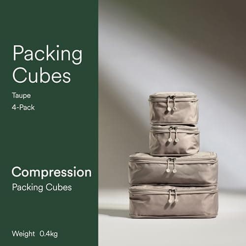 Antler Essential Compression Packing Cubes for Travel, Set of 4, Taupe — view 2