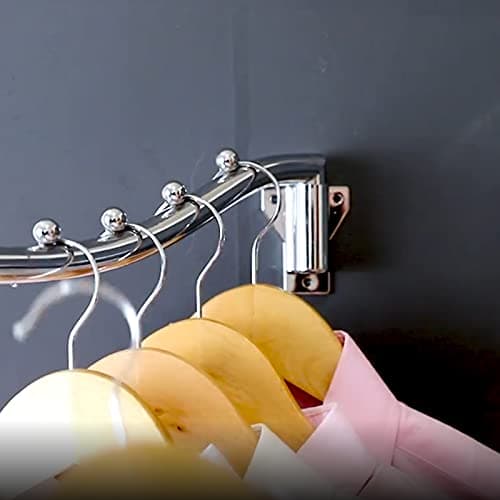 Folding Wall Mounted Clothes Rack, Stainless Steel Wall Clothes Hanger Detachable Sturdy Swing Arm Coat Hanger Clothes Hook Closet Rod Clothing Holder Drying Racks for Bathroom Laundry Room, 2 Pack — view 4