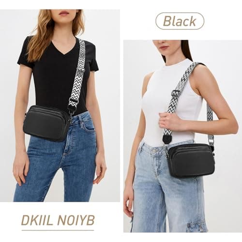 DKIIL NOIYB Crossbody Bags for Women, Genuine Leather Cross Body Bag Women with Adjustable Wide Strap Multiple Pockets Handbags & Shoulder Bags — view 2