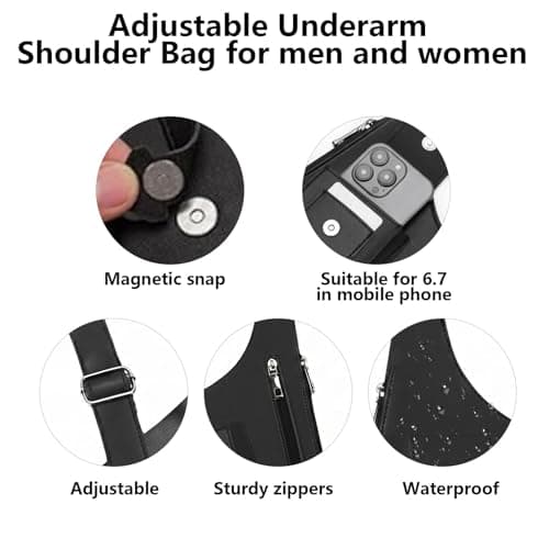 PowerTravel Men's Double Underarm Shoulder Bag, Anti Theft — view 3