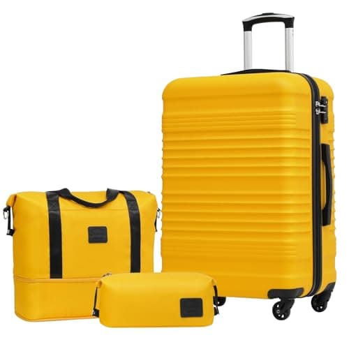 COOLIFE Luggage Sets 3 Piece 24 Inch Suitcase Large ABS+PC Hard Shell TSA