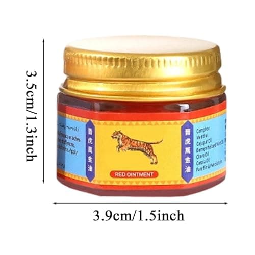 Ti gër Balm Red Ointment, with Continuous Cooling Effect, 3.5x3.9x3.5cm, Cooling Muscle Balm, Mënthol Relief Ointment, Portable Muscle Rub, for Headaches, Heatstroke, Motion Sickness — view 5