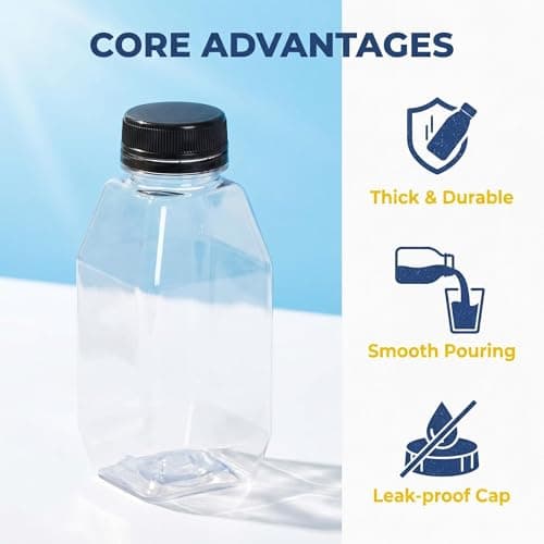 6 PCS 280ml Mini Fridge Bottles, Aesthetic Small Milk Bottles with Secure Lids, Reusable Durable Portable Water Bottles, Ideal for Milk, Juice, Drinks and Outdoor Travel Storage — view 6