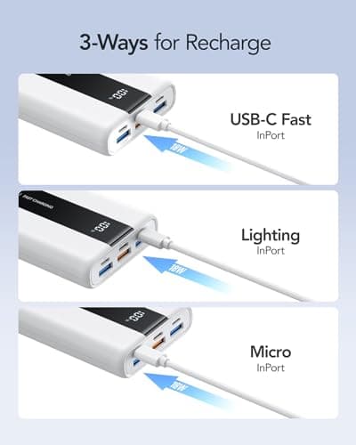VRURC Power Bank 20000mAh Portable Charge Fast Charging USB C — view 6