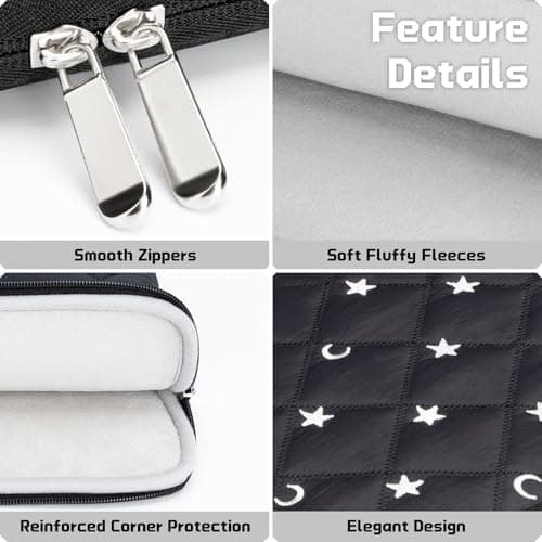 HEDUGO 13 14 inch Laptop Sleeve Bag Portable Laptop Case Soft Lining Carrying Case Padded Computer Pouch Cover Compatible with 13 Inch MacBook Air/Pro 14 Inch MacBook Pro, Black — view 5
