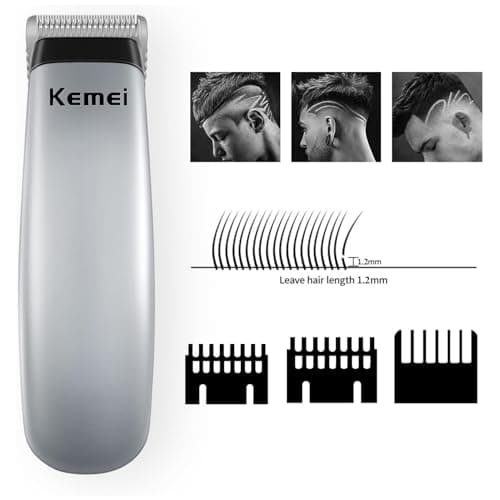 KEMEI Men's Hair Clippers Trimmer Groomer Cordless Self-Haircut Kit Styling Shears with Stainless Steel — view 2