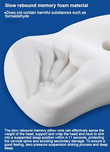 LoKori Cervical Memory Foam Groove Pillow for Sleeping,Head Neck Support Pillow Ergonomic Pillow for Neck and Shoulder Pain,for Side/Back/Stomach Sleepers,A — view 6