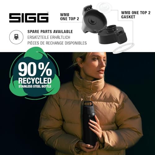 SIGG - Insulated Water Bottle - Shield Therm One Black - Suitable for Carbonated Beverages - Leakproof - Dishwasher Safe - BPA Free - 90% Recycled Stainless Steel - Black - 0.75L — view 4